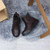 Brown PU Low Wedge Heel Chelsea Comfort Ankle Boots