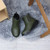 Khaki PU Low Wedge Heel Chelsea Comfort Ankle Boots