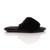 Right side view of Black Fur Fluffy Washable Peep Toe Slippers Slides 