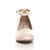 Front view of Nude Patent Low Mid Block Heel Ankle Strap Smart Work Comfort Shoes