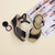 Black PU High Wedge Heel Cork Platform Buckle Sandals