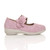 Right side view of Lilac PU Flat Grip Sole Padded Mary Jane Hook & Loop Comfort Shoes