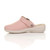 Left side view of Pale Pink PU Slip On Comfort Slingback Wedges Clogs Mules Left side view of Pale Pink PU Slip On Comfort Slingback Wedges Clogs Mules