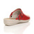 Back right side view of Red PU Slip On Comfort Slingback Wedges Clogs Mules