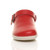 Front view of Red PU Slip On Comfort Slingback Wedges Clogs Mules Front view of Red PU Slip On Comfort Slingback Wedges Clogs Mules