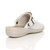 Back right side view of White PU Slip On Comfort Slingback Wedges Clogs Mules