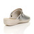 Back right side view of Silver PU Slip On Comfort Slingback Wedges Clogs Mules Back right side view of Silver PU Slip On Comfort Slingback Wedges Clogs Mules