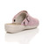 Back right side view of Lilac PU Slip On Comfort Slingback Wedges Clogs Mules Back right side view of Lilac PU Slip On Comfort Slingback Wedges Clogs Mules