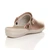 Back right side view of Rose Gold PU Slip On Comfort Slingback Wedges Clogs Mules Back right side view of Rose Gold PU Slip On Comfort Slingback Wedges Clogs Mules
