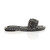 Right side view of Black PU Flat Slip On Studded Diamante Mules Sandals Flip Flops