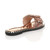 Back right side view of Rose Gold PU Flat Slip On Studded Diamante Mules Sandals Flip Flops