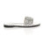 Right side view of Silver PU Flat Slip On Studded Diamante Mules Sandals Flip Flops