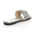 Back right side view of Silver PU Flat Slip On Studded Diamante Mules Sandals Flip Flops