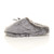 Left side view of Grey Fur Fur Fluffy Slip On Mules Grip Sole Scuffs Comfort Slippers