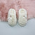 Beige Fur Fur Fluffy Slip On Mules Grip Sole Scuffs Comfort Slippers