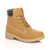 Front right side view of Honey Camel PU Girls Boys Kids Unisex Low Heel Lace Up Combat Work Ankle Boots 