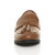 Front view of Tan PU Flat Low Heel Tassel Vintage Shoes Loafers Brogues 