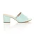 Right side view of Mint Suede Low Mid Block Heel Casual Party Evening Mules Sandals 