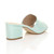 Back right side view of Mint Suede Low Mid Block Heel Casual Party Evening Mules Sandals 