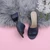 Navy PU Low Mid Block Heel Casual Party Evening Mules Sandals 