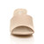 Front view of Nude PU Low Mid Block Heel Casual Party Evening Mules Sandals 