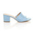 Right side view of Pale Blue Suede Low Mid Block Heel Casual Party Evening Mules Sandals 