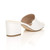 Back right side view of White PU Low Mid Block Heel Casual Party Evening Mules Sandals 