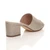 Back right side view of Rose Gold Glitter Low Mid Block Heel Casual Party Evening Mules Sandals 