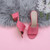 Coral Suede Low Mid Block Heel Casual Party Evening Mules Sandals 