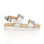 Right side view of Silver PU Low Wedge Heel Slingback Buckle Strappy Flatform Sandals 