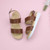 Tan PU Low Wedge Heel Slingback Buckle Strappy Flatform Sandals 