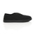 Right side view of Black Lace Up Plimsolls Trainers Casual Jersey Shoes