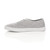 Left side view of Grey Lace Up Plimsolls Trainers Casual Jersey Shoes