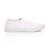 Right side view of White Lace Up Plimsolls Trainers Casual Jersey Shoes