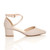Right side view of Nude PU Mid Block Heel Cross Strap Two Part Ankle Strap Shoes