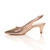 Left side view of Rose Gold PU Low Mid Heel 50s Slingback Buckle Pointed Open Back Shoes