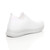 Back right side view of White Slip On Flexible Breathable Sock Trainers Sneakers