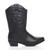 Right side view of Black PU Pull On Cowboy Calf Boots