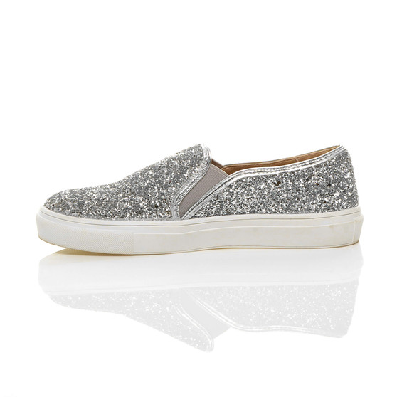 silver glitter plimsolls