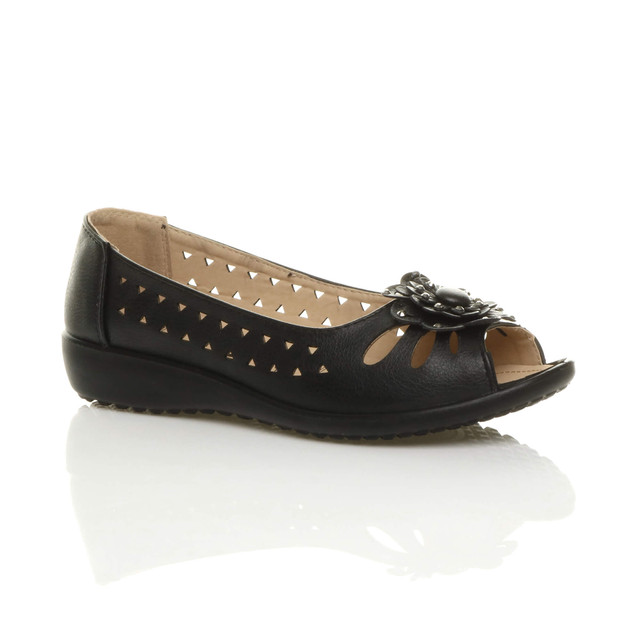 low heel wedge peep toe shoes