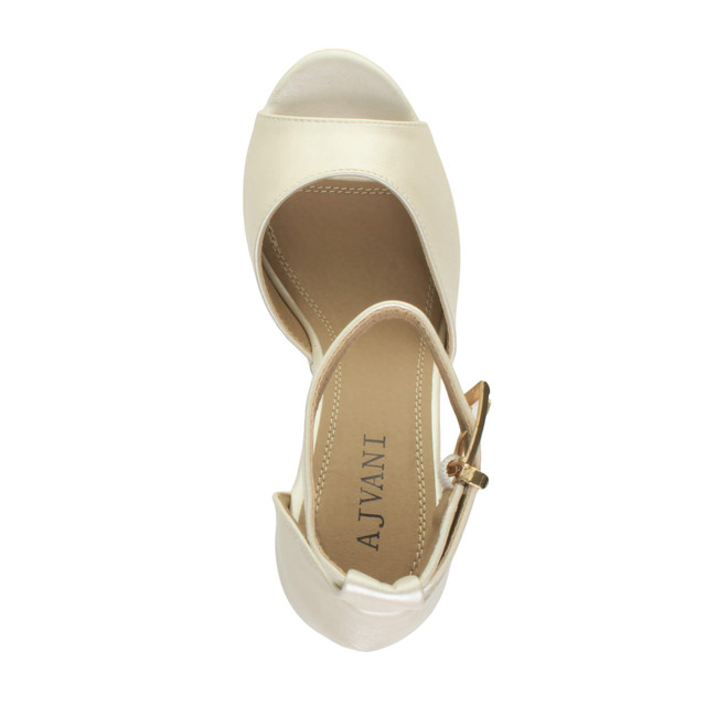 Top view of Pearl PU High Block Heel Platform Ankle Strap Sandals
