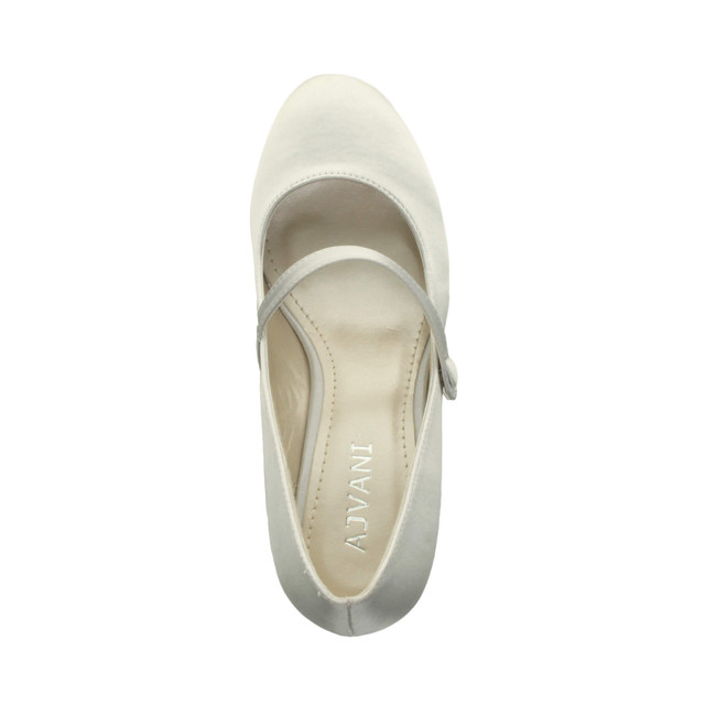 Top view of Silver Satin Mid Heel Mary Jane Court Shoes