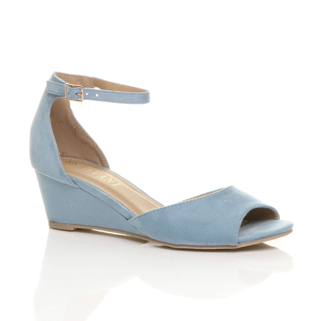 Pale blue store wedge sandals