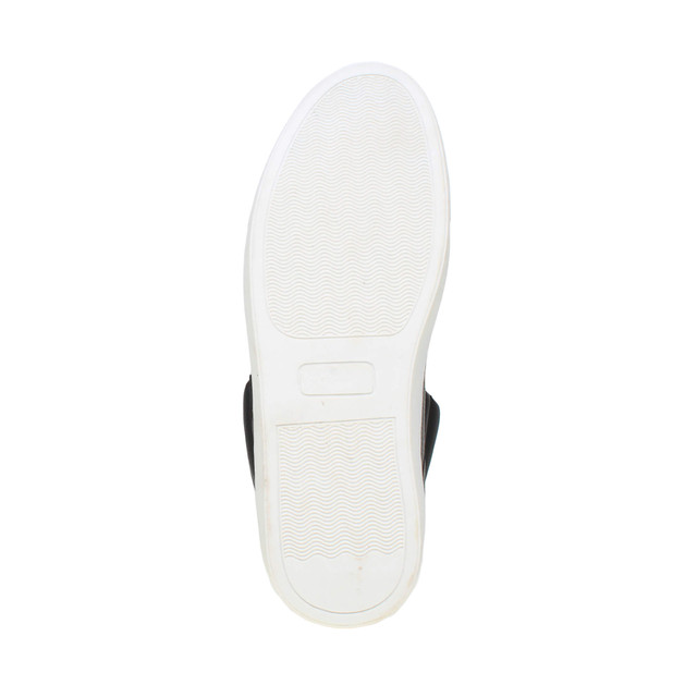 Bottom view of the sole of Black PU Flat Lace Up Hi-Top Trainers Ankle Boots