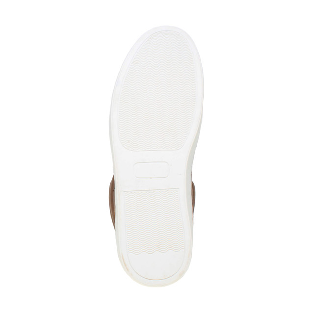 Bottom view of the sole of Tan PU Flat Lace Up Hi-Top Trainers Ankle Boots