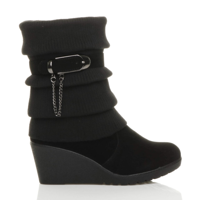 slouch wedge boots