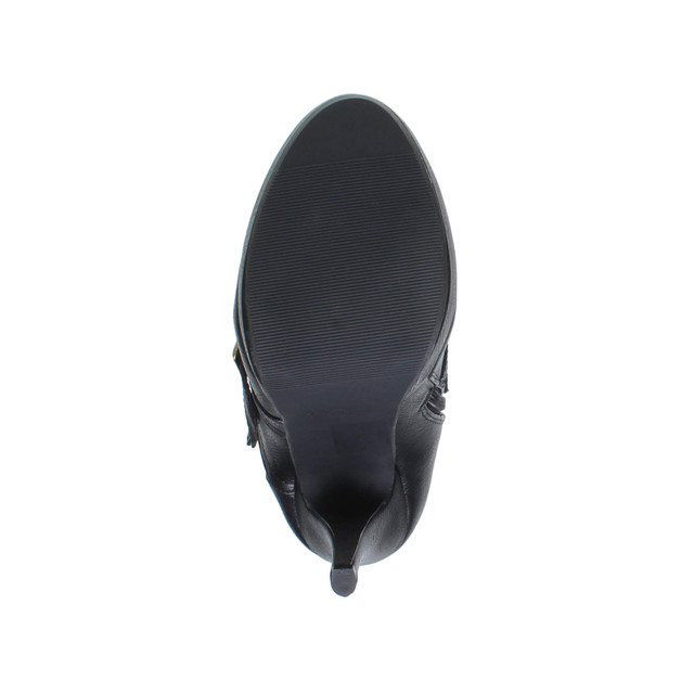 Bottom view of the sole of Black PU High Heel Aviator Calf Boots