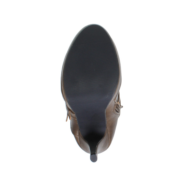 Bottom view of the sole of Tan PU High Heel Aviator Calf Boots