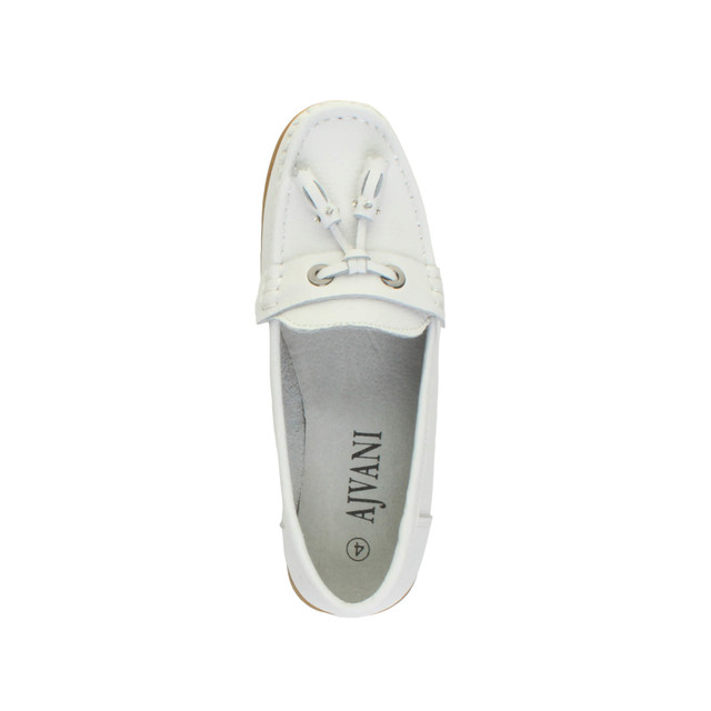 Top view of White Low Heel Wedge Comfort Boat Shoes Loafers