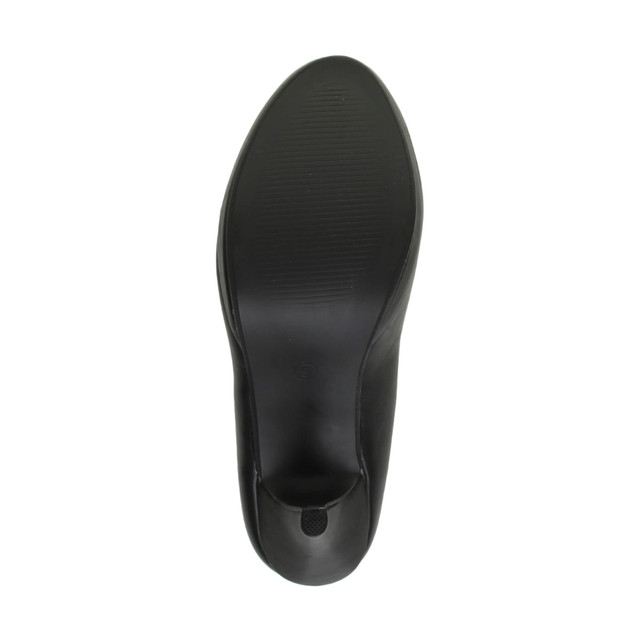 Bottom view of the sole of Black PU High Heel Platform Court Shoes